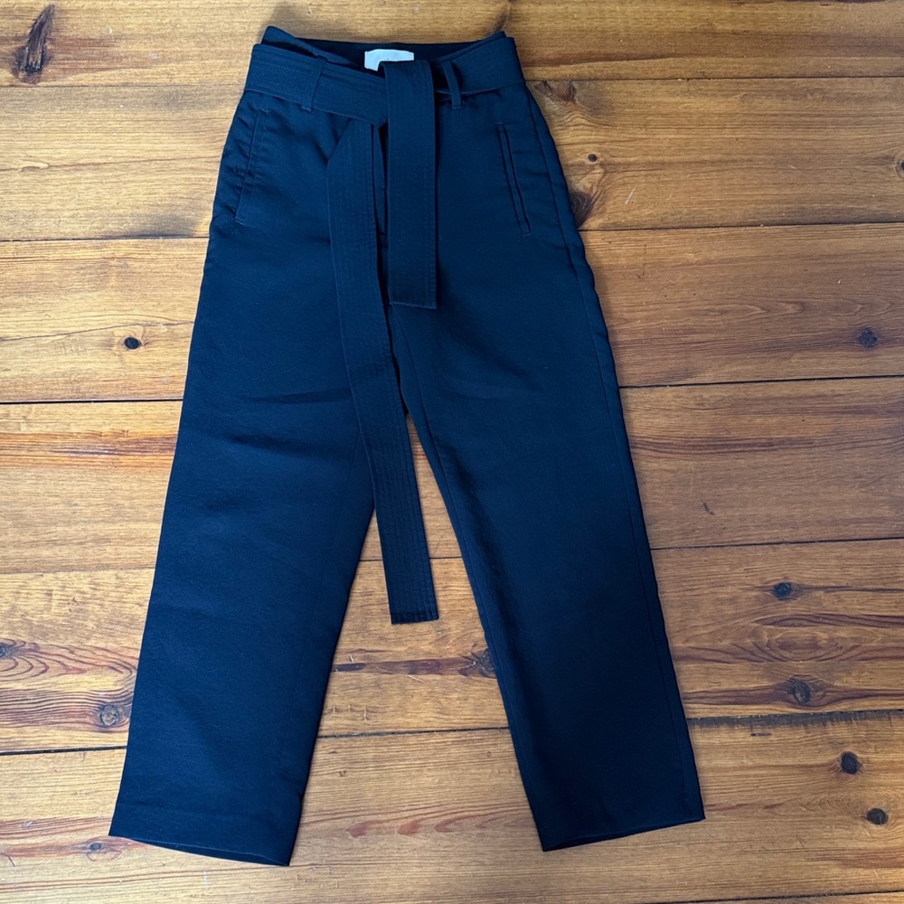 Wilfred Navy Belted Trousers